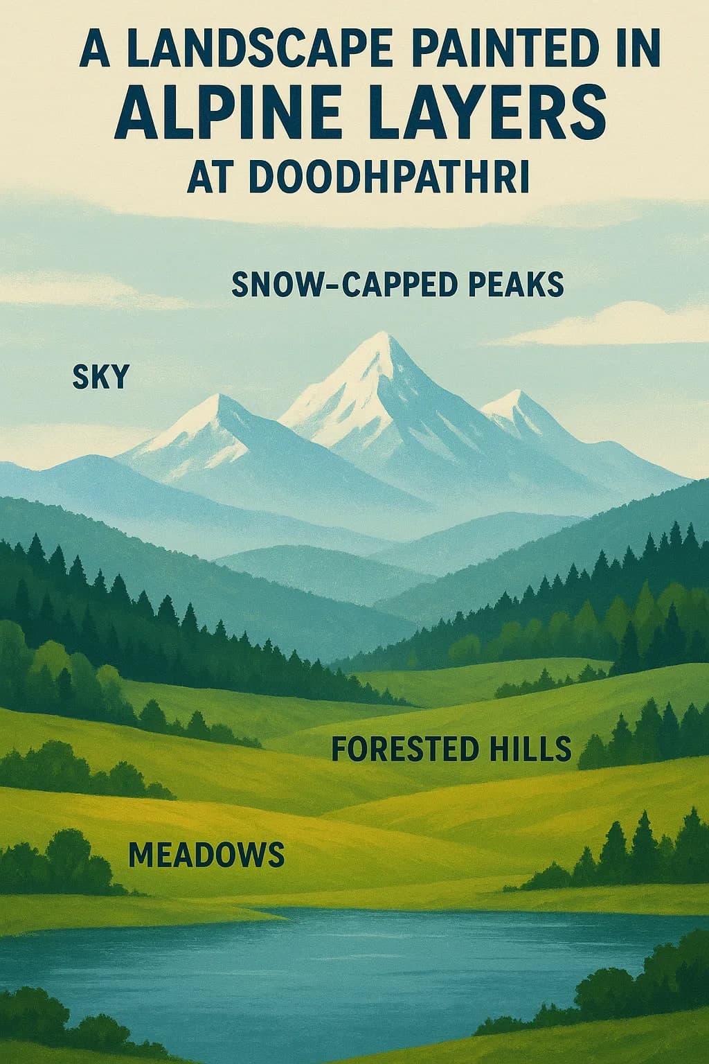 A Landscape Painted in Alpine Layers at Doodhpathri